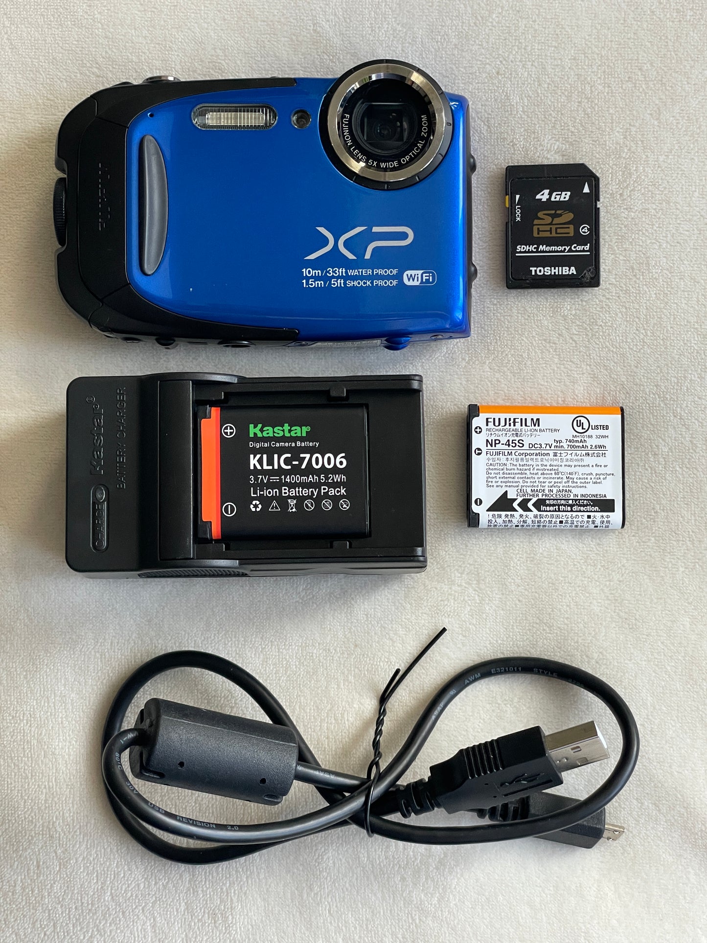 Fujifilm FinePix XP75 16 MP Digital Camera Bundle - Blue