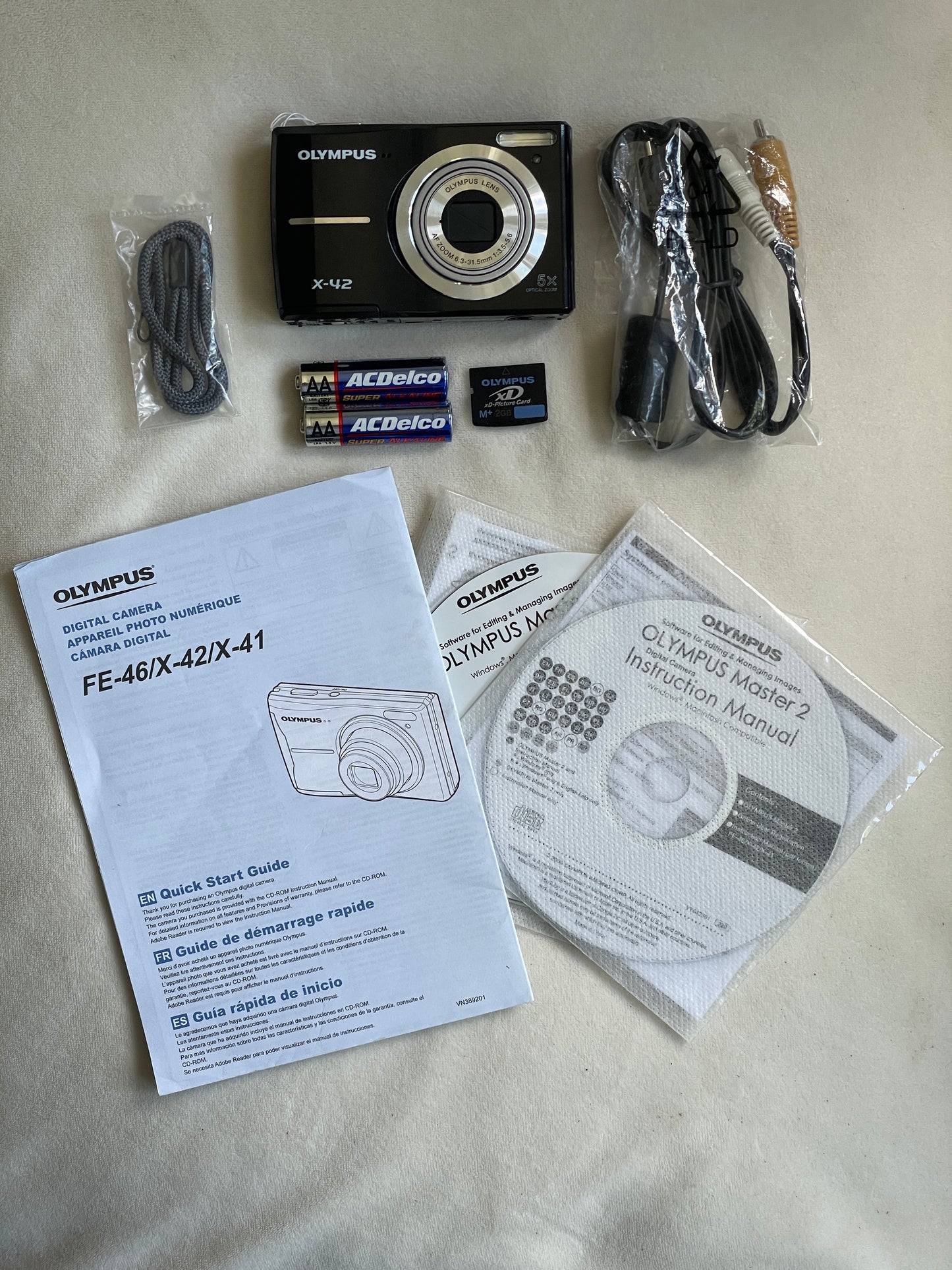 Olympus X-42 12 MP Digital Camera Bundle - Black - In Box