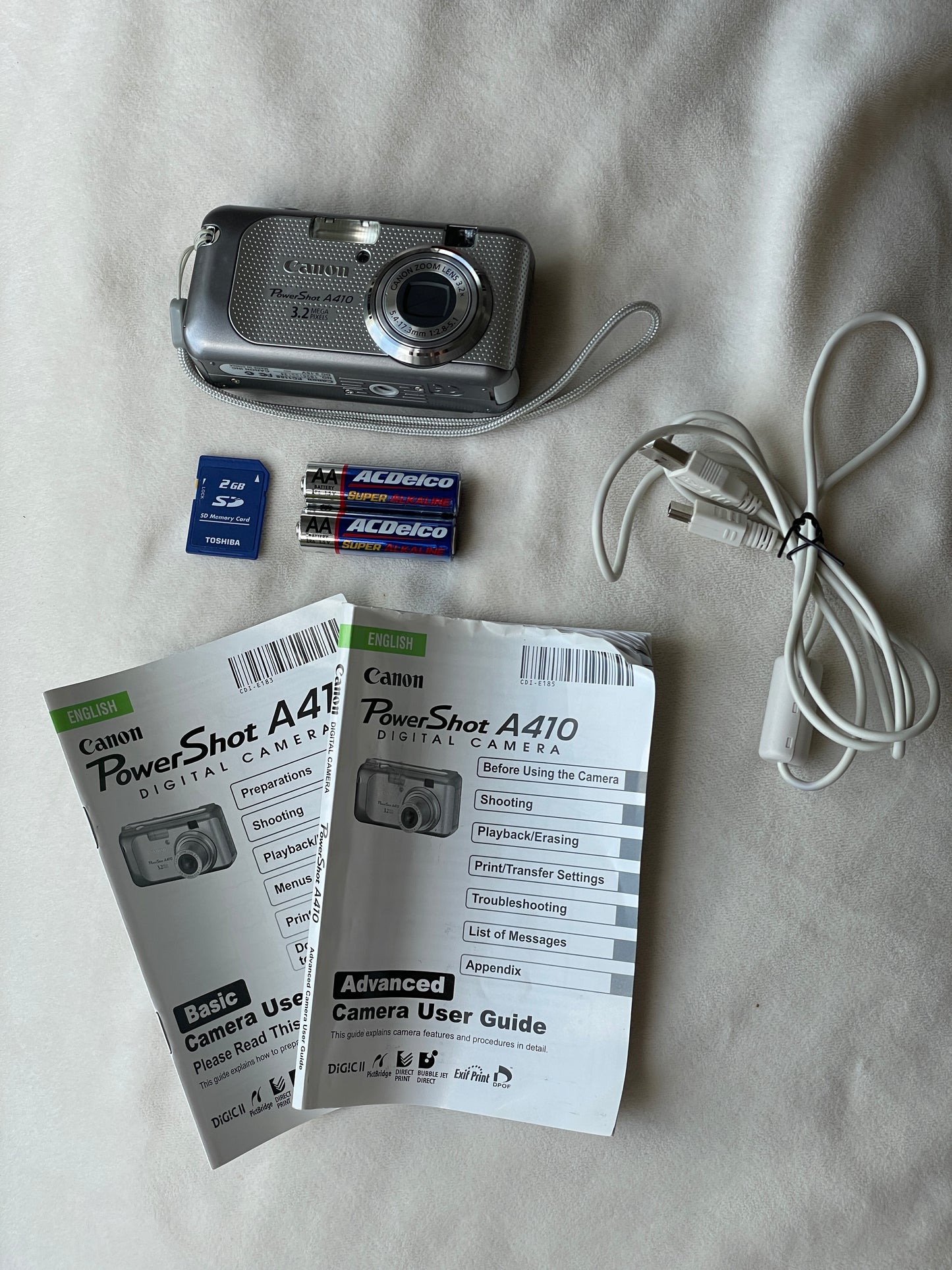 Canon Power Shot A410 3.2 MP Digital Camera Bundle - Silver