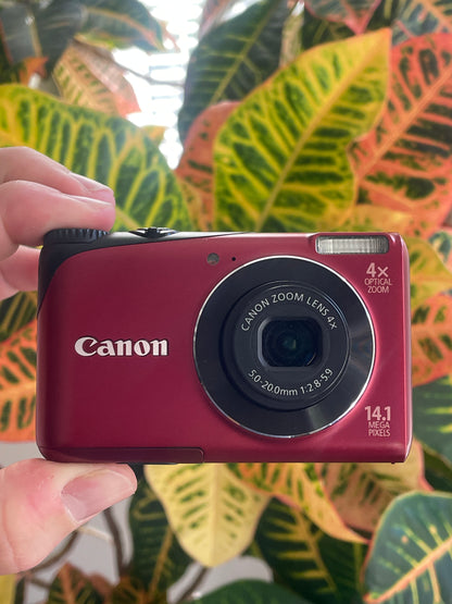 Canon PowerShot A2200 14.1 MP Digital Camera Bundle - Red