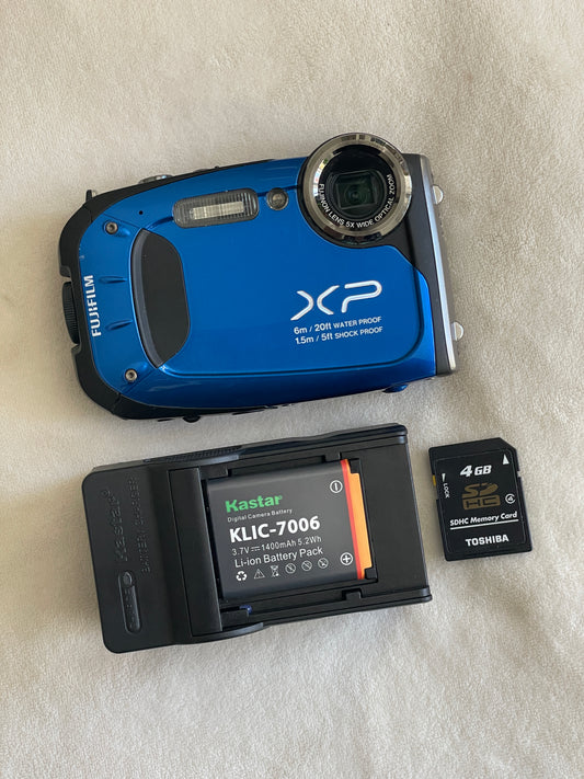 Fujfilm FinePix XP60 16 MP Digital Camera Bundle - Blue