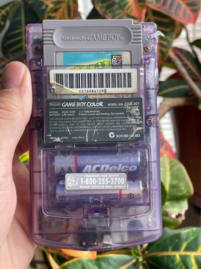 GameBoy Color - Atomic Purple + Tetris Attack Game