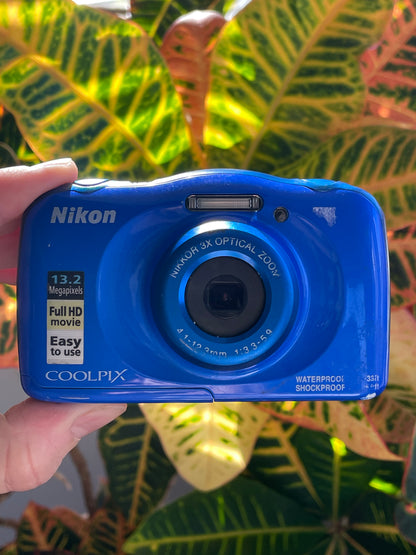 Nikon CoolPix W100 13.2 MP Digital Camera Bundle - Blue