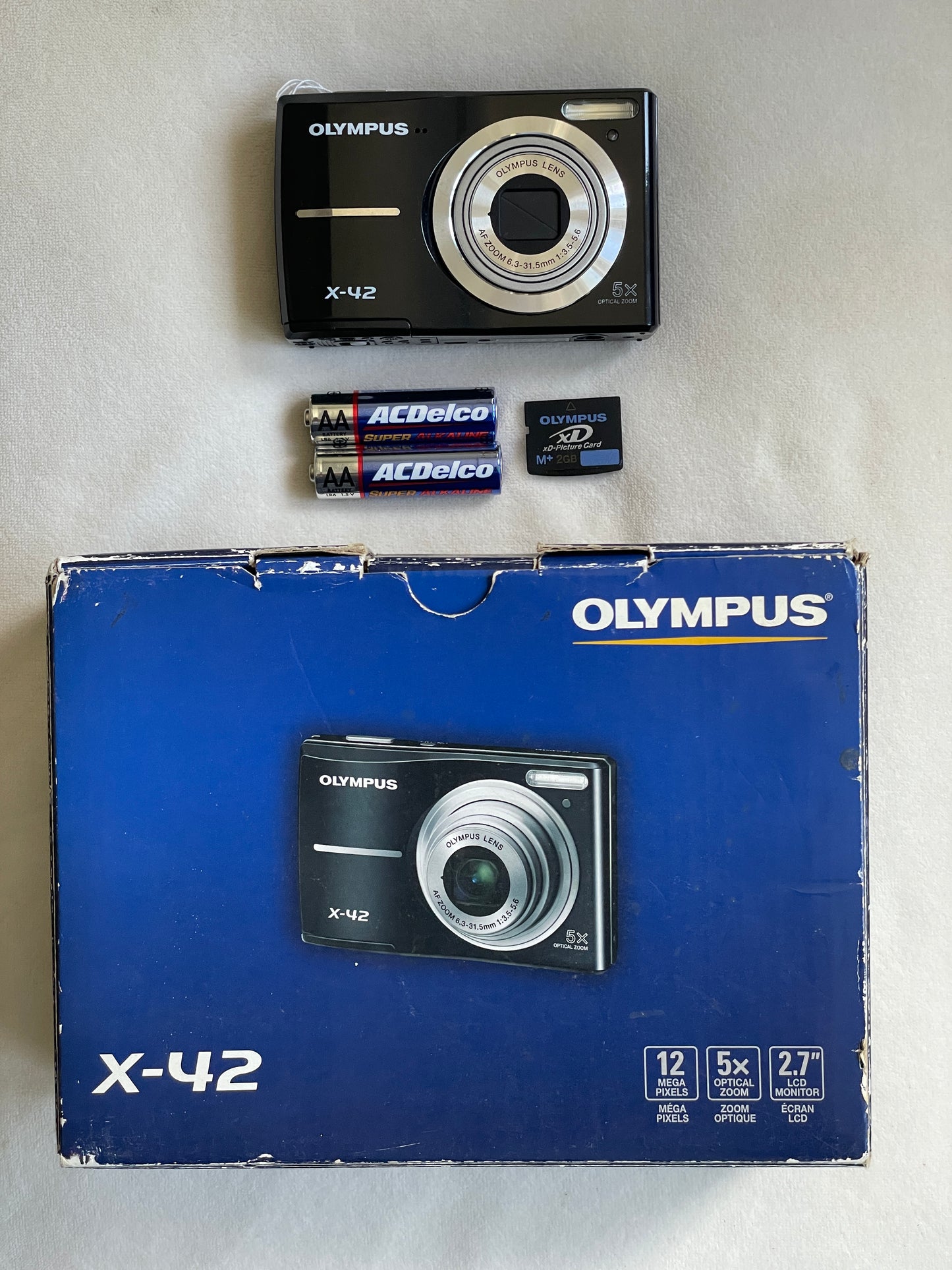 Olympus X-42 12 MP Digital Camera Bundle - Black - In Box