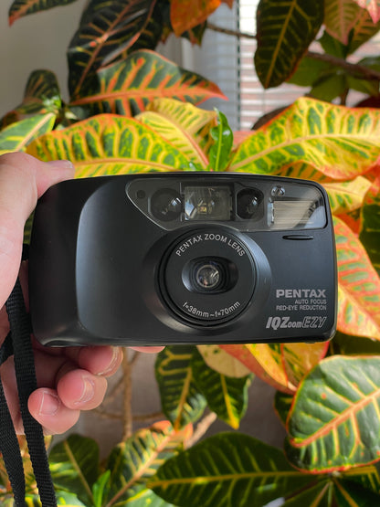 Pentax IQZoomEZY 35mm Film Camera Bundle - Black