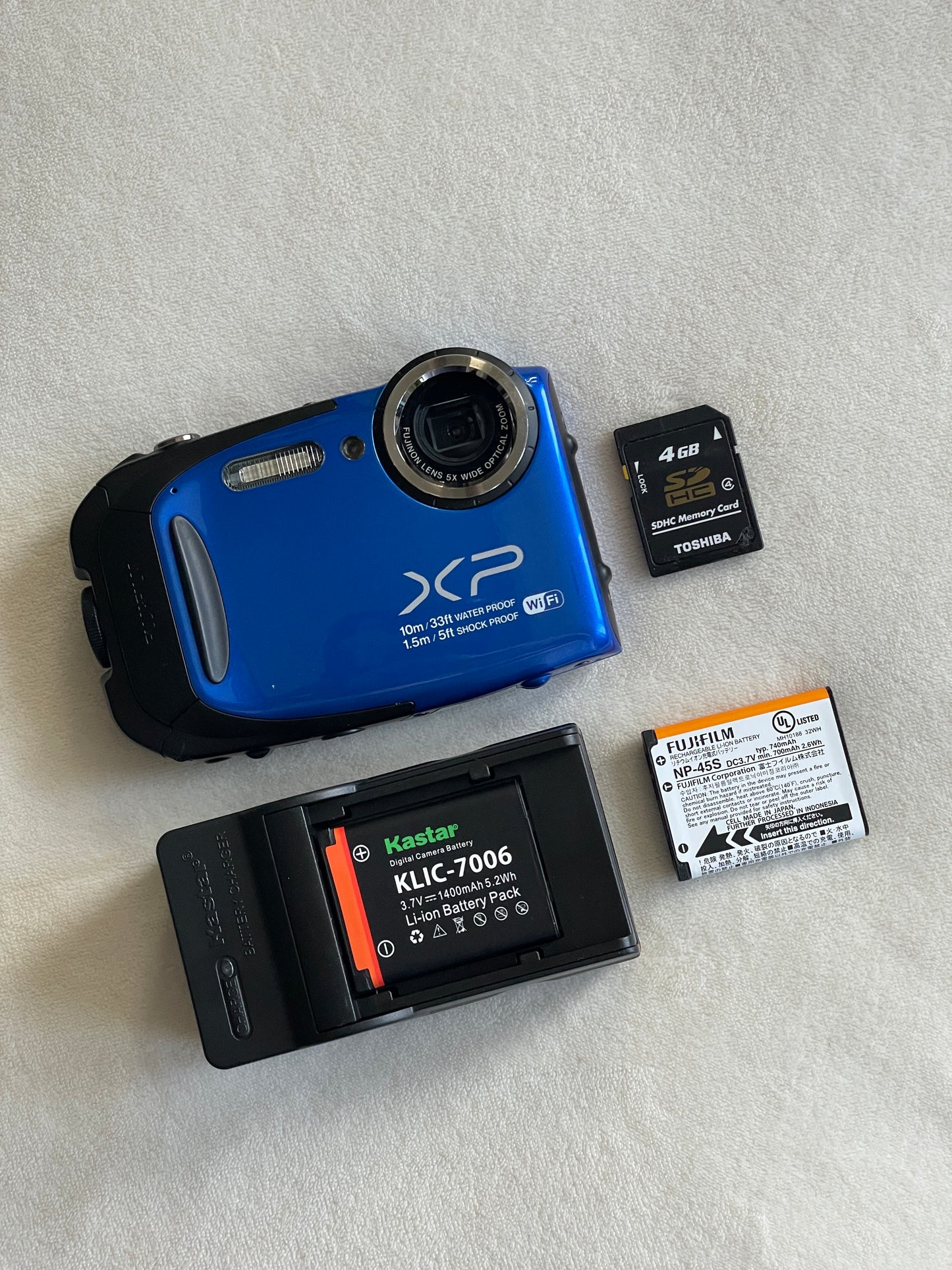 Fujifilm FinePix XP75 16 MP Digital Camera Bundle - Blue