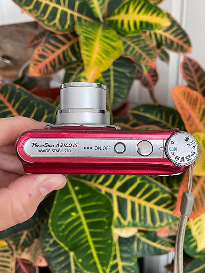 Canon PowerShot A3100 IS 12.1 MP Digital Camera Bundle - Red