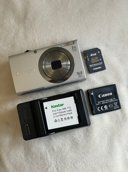 Canon PowerShot A2300 16 MP Digital Camera Bundle - Silver