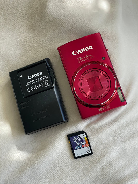 Canon PowerShot ELPH 150 20 MP Digital Camera Bundle - Red