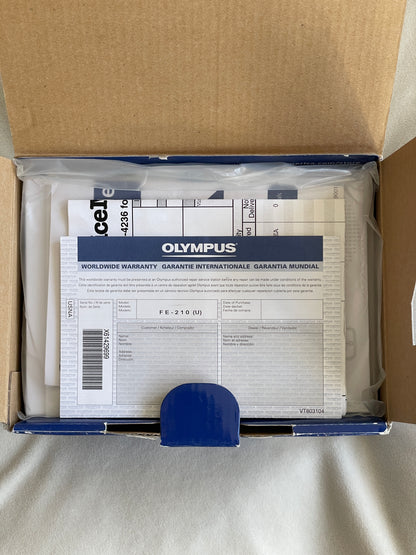 Olympus FE-210 7.1 MP Digital Camera Bundle - Silver - Complete in Box