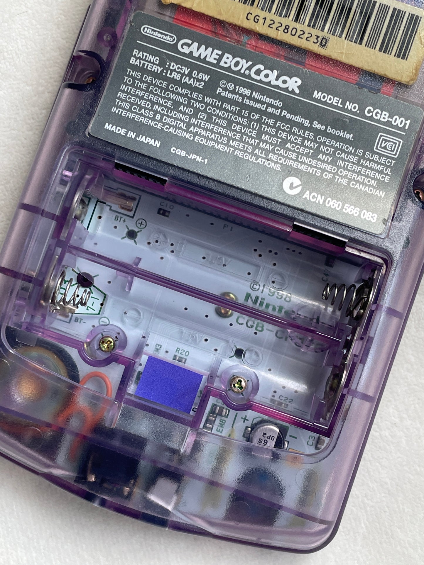 Nintendo Gameboy Color - Atomic Purple + 1989 Tetris Game