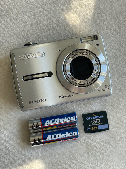 Olympus FE-310 8.0 MP Digital Camera Bundle - Silver