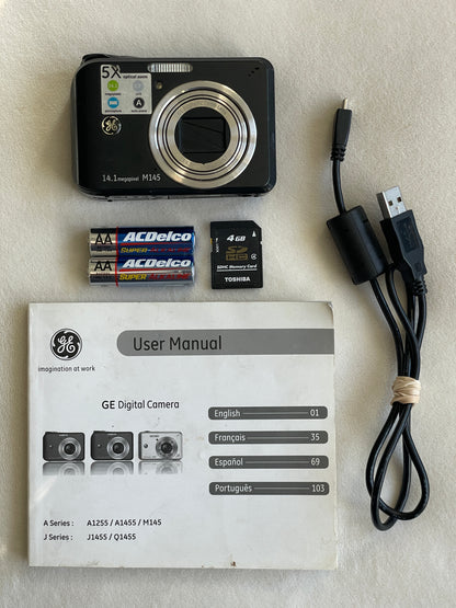 GE M145 14.1 MP Digital Camera Bundle - Black