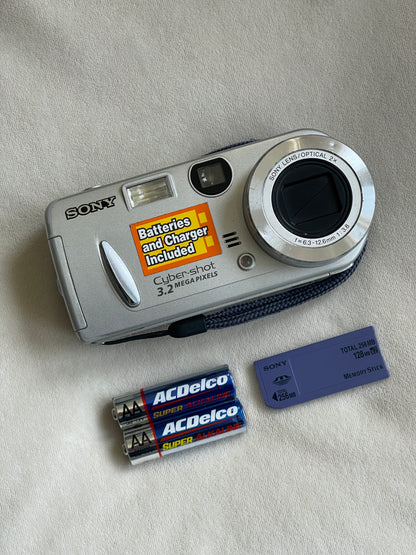 Sony CyberShot DSC-P52 3.2 MP Digital Camera Bundle - Silver