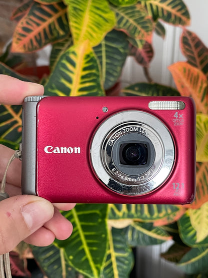 Canon PowerShot A3100 IS 12.1 MP Digital Camera Bundle - Red