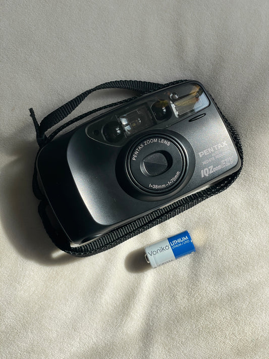 Pentax IQZoomEZY 35mm Film Camera Bundle - Black