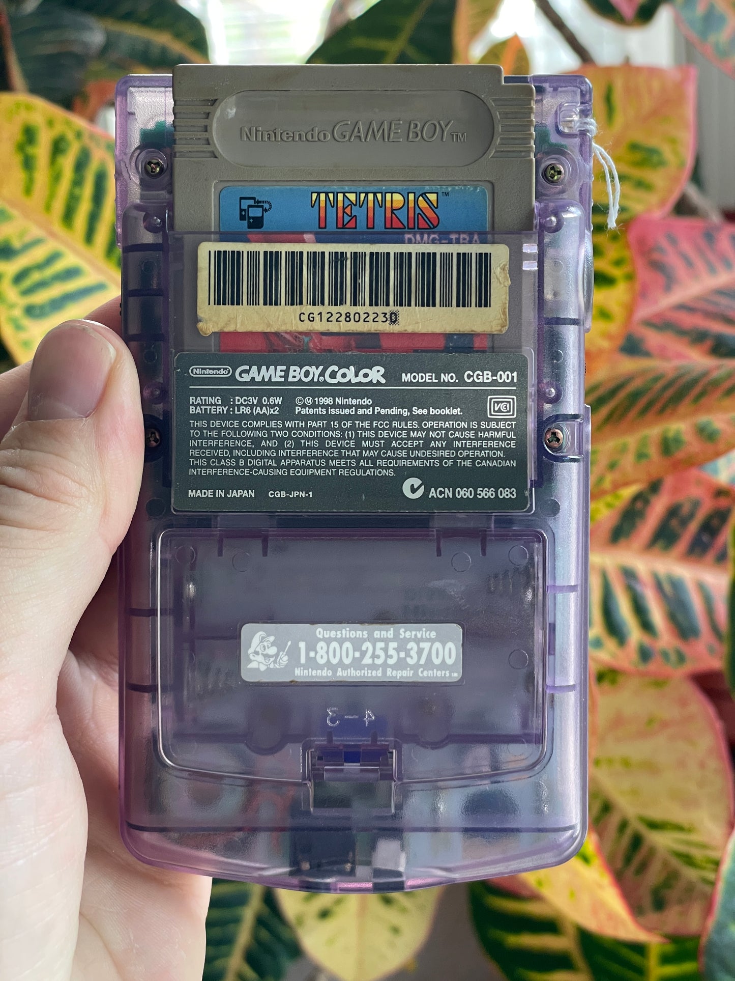 Nintendo Gameboy Color - Atomic Purple + 1989 Tetris Game