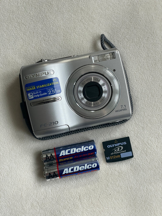 Olympus FE-210 7.1 MP Digital Camera Bundle - Silver