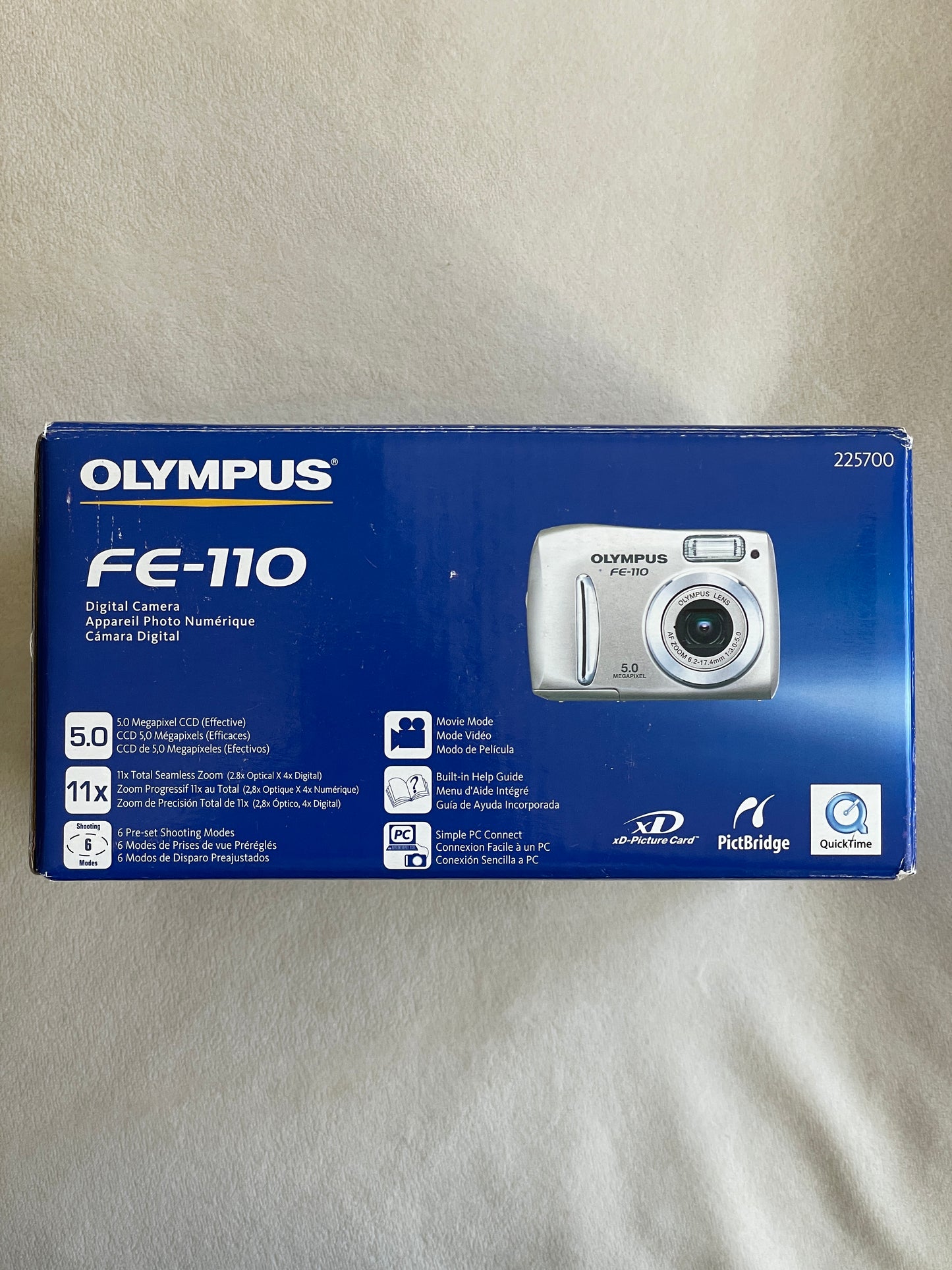 Olympus FE-110 5.0 MP Digital Camera Bundle - Silver - In Box