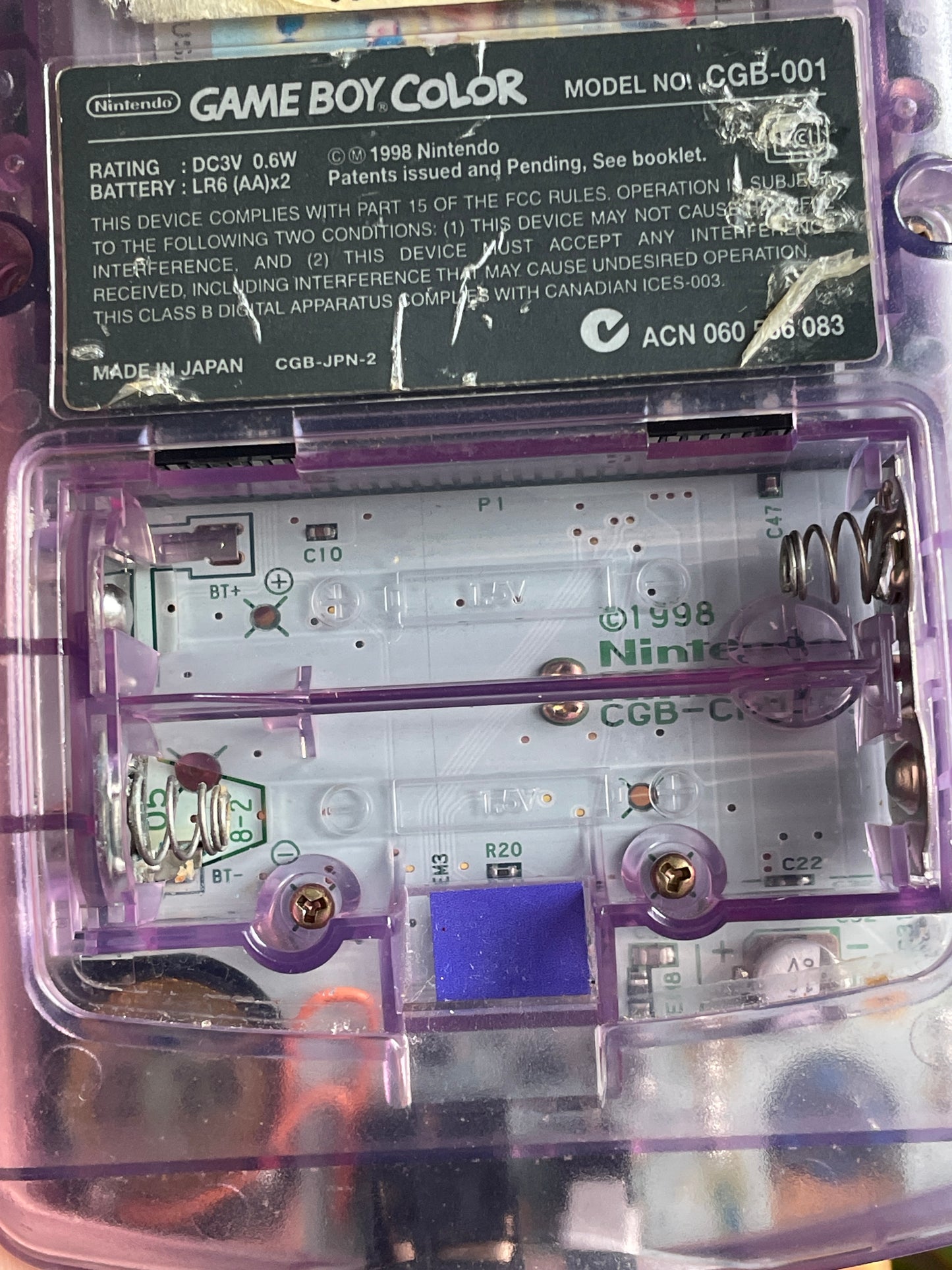 GameBoy Color - Atomic Purple + Tetris Attack Game
