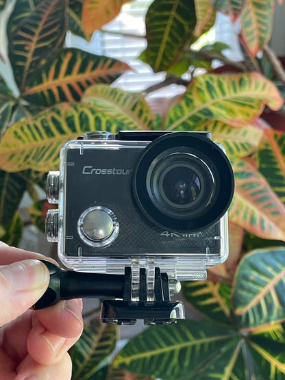 Crosstour 4k Action Camera w/ battery and protective case