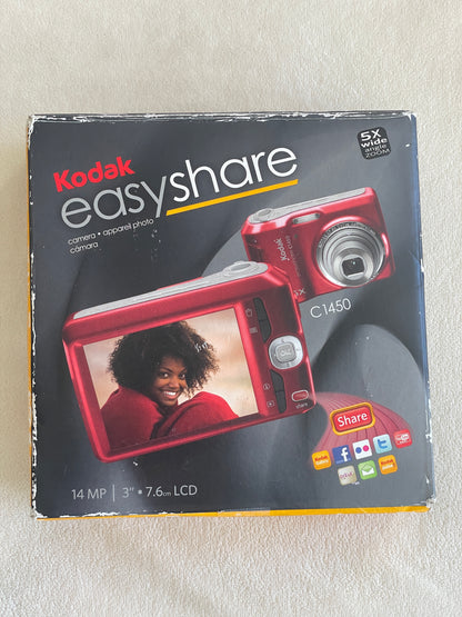 Kodak EasyShare C1450 14 MP Digital Camera Bundle - Red - In Box