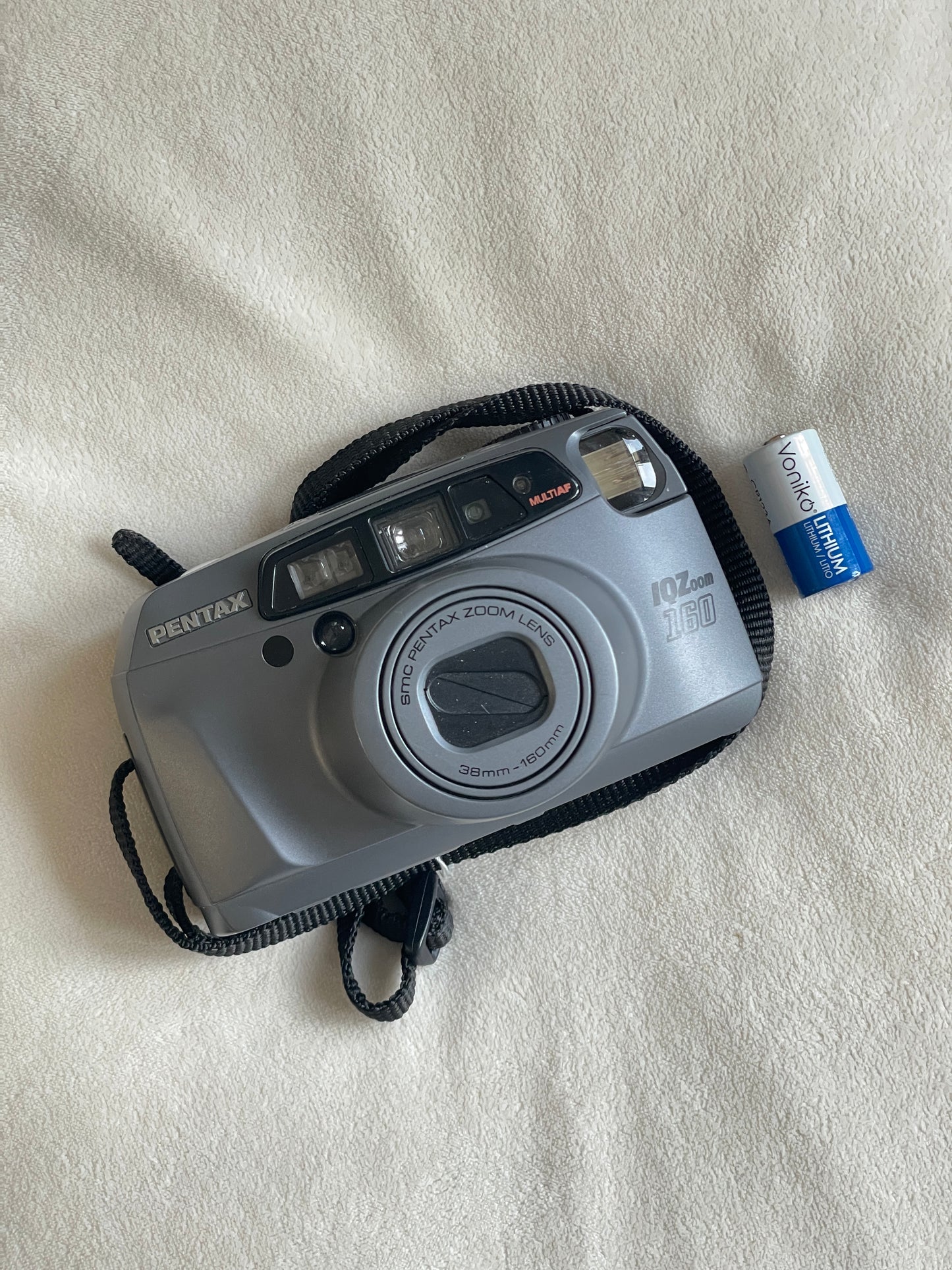 Pentax IQZoom 160 35mm Film Camera Bundle - Gray