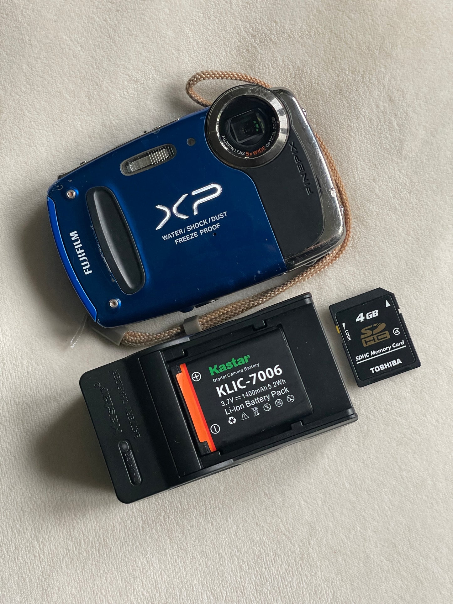 Fujifilm Finepix XP50 14 MP Digital Camera Bundle - Blue