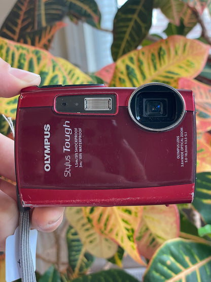 Olympus Stylus Tough-3000 12 MP Digital Camera Bundle - Red
