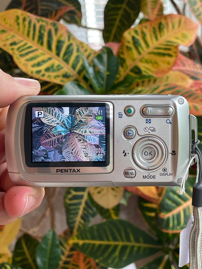 Pentax Optio WP 5.0 MP Digital Camera Bundle - In Box
