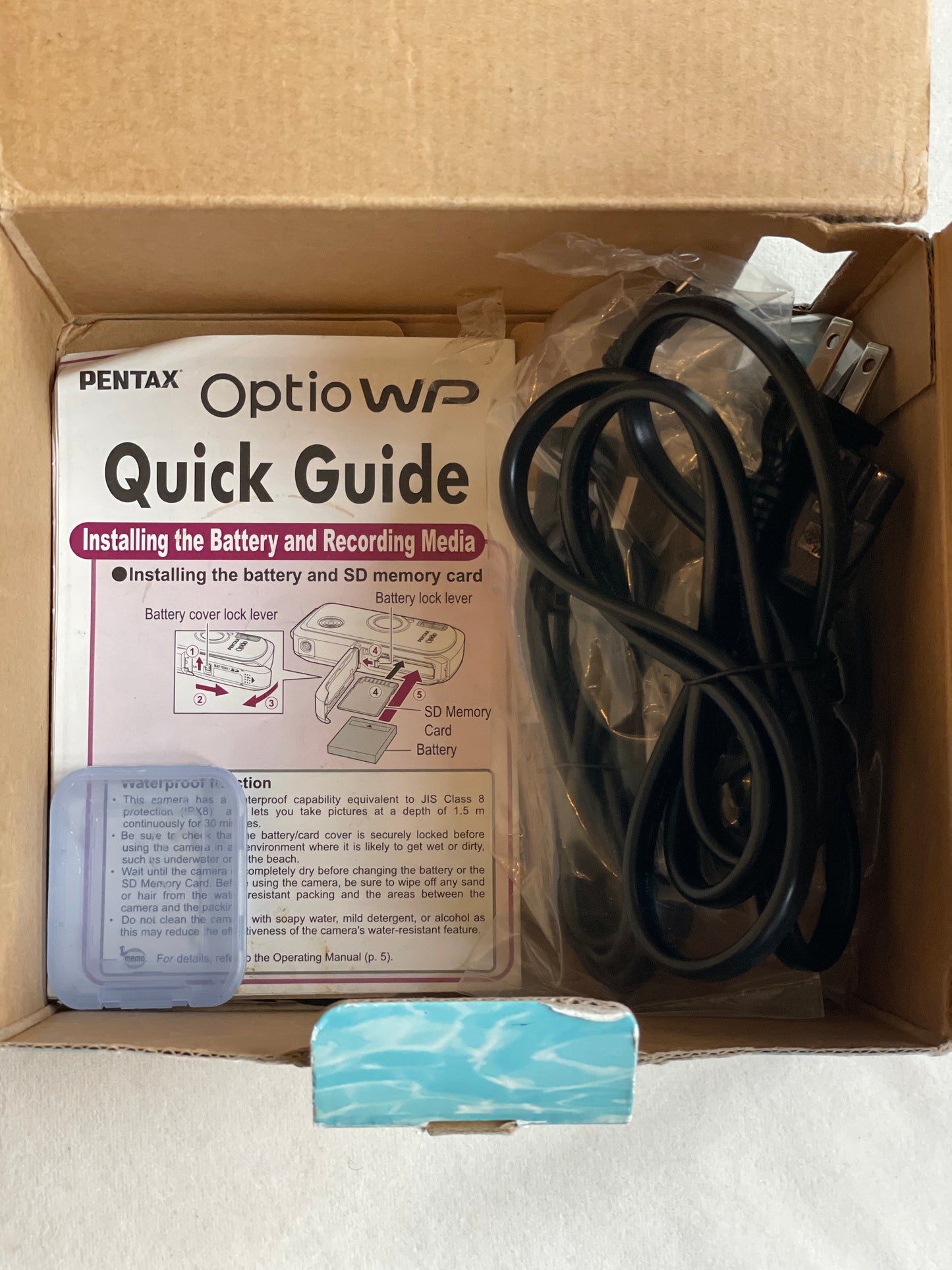 Pentax Optio WP 5.0 MP Digital Camera Bundle - In Box