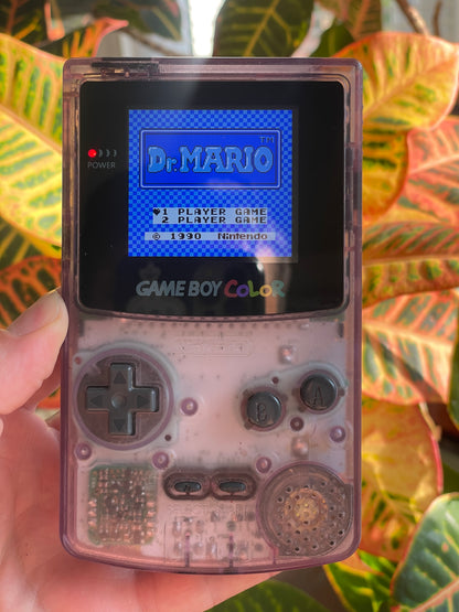 GameBoy Color - Atomic Purple with Dr. Mario Game IPS + USBc