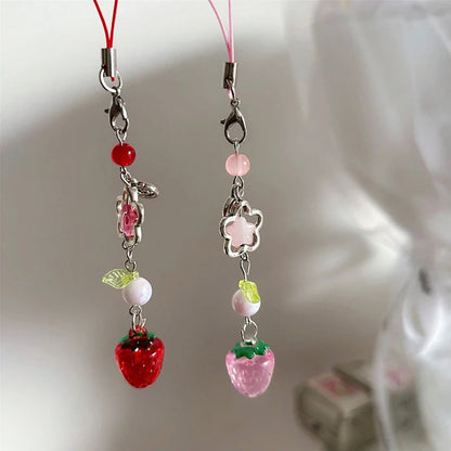 strawberry camera charm