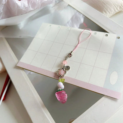 strawberry camera charm