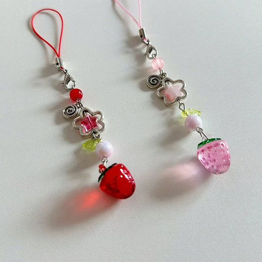 strawberry camera charm