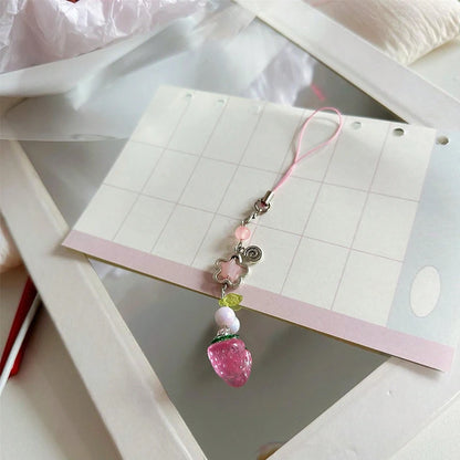 strawberry camera charm
