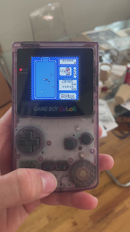 GameBoy Color - Atomic Purple with Dr. Mario Game IPS + USBc